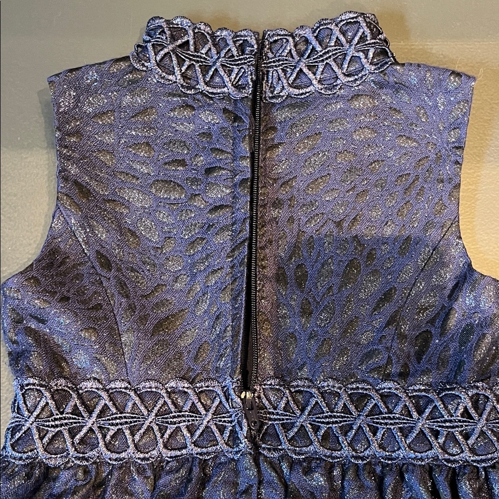 Lilly Pulitzer Blue Jacquard Kids Formal Dress Size 2 - Picture 6 of 7